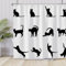 Ttincceer Nero Gatto Tenda da Doccia 180x180cm Divertente Animale Domestico Gattino Azione Bagno Tenda Poliestere Astratto Cartone Animato Animale Gatto Tende da Doccia per il Bagno con Ganci