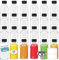 HEFTMAN Glass Shot Bottles with Lids - 24 Pack 60ml Empty Mini Bottles for Ginger Shots with 3 Funnels & Labels - Reusable, Clear, Airtight - Ideal for Juice, Oils, Liquor, Sauces