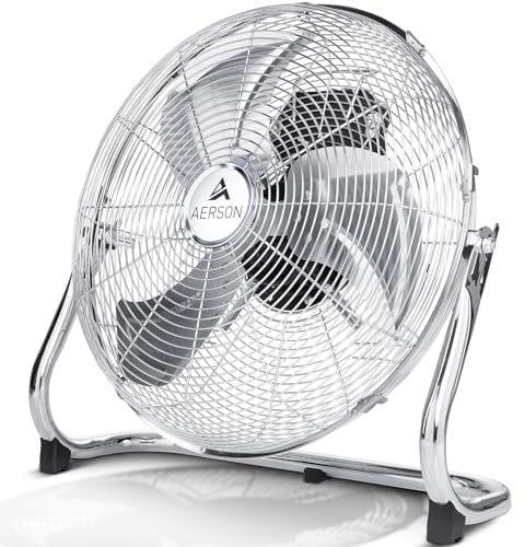 TRESKO AERSON Bodenventilator 60cm | Windmaschine mit 3-Leistungsstufen 200W | Standventilator Ventilator | hoher Luftdurchsatz | robuste Metallausführung | Neigungswinkel ca. 110 Grad
