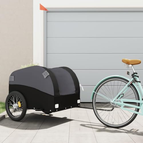 AUVYI Anhänger Fahrrad-Lastenanhänger aus Eisen Vielseitige Fahrradanhänger Modern Möbelbau für den Transport Schwerer Güter Praktisches Robuste und Langlebige Schwarz 133x68x68 cm