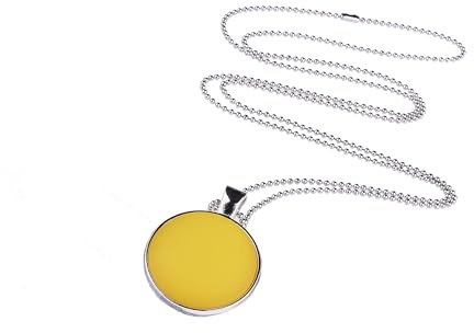 Adi-Modeschmuck Lange Kette 'Stine', Polaris Cabochons, Edelstahlanhänger, 70cm