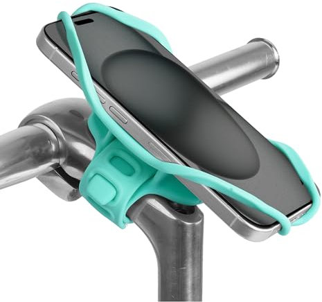 BONE Bike Tie 5 Pro Bike Phone Mount Bicycle Phone Holder for Stem Mounting 4.7-7.2 iPhone 15/Pro/Pro Max, Ultra Light Phone Mount for Bike Motorcycle, Designed for Road Bicycle - Turquoise