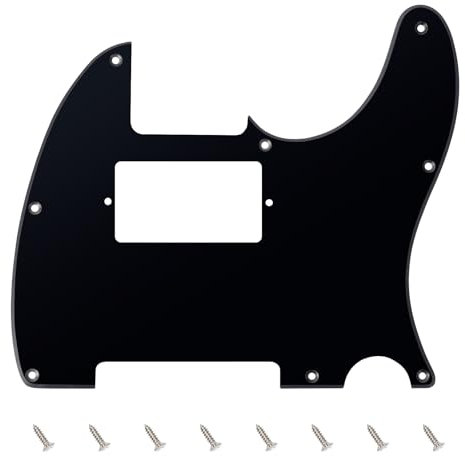 Banworks 1-lagiges Tele HS/HH Schlagbrett, 8-Loch-Schlagbrett für E-Gitarre, Schlagplatte für USA/Mexikanische Standard-Tele im modernen Stil, Telecaster JT/HB-04, glänzendes Schwarz