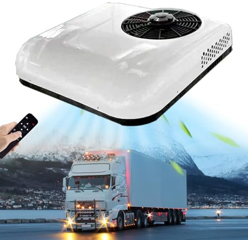 Climatiseur De Camping-Car 12V/24V, Climatiseur De Stationnement Télécommandé – Capacité De Refroidissement De 2200W + Volume D'air De 450m³/h + Refroidissement Rapide En 3s,12V