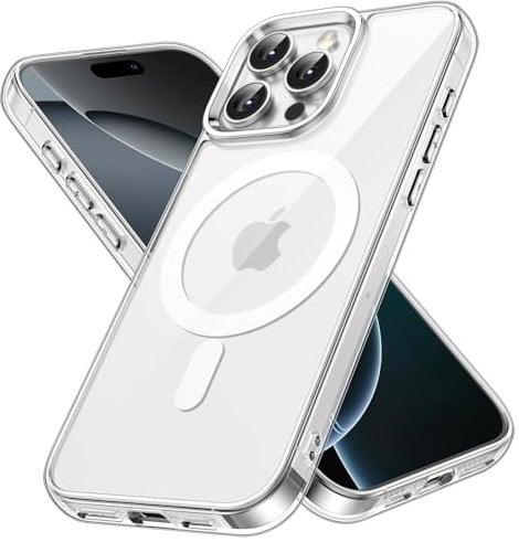 JETech Magnetic Case for iPhone 16 Pro 6.3-Inch Compatible with MagSafe, Shockproof Phone Bumper Cover, Anti-Scratch Clear Back (Clear)