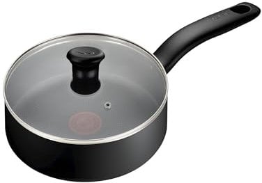 Tefal Titanium Essential Sautepan 26 cm + Lid, Non-Stick Coating, Metal Spatula Safe, Compatible with All Hobs Except Induction, B9413344