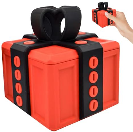 Nervige Geschenkbox, Prank Box Annoying Gift Box. Streichbox 3D Gedruckt Prank Screw Box Geschenk Box, Streich Geschenkbox Zu Weihnachten, Für Familie Und Freunde (Schwarz + Rot)