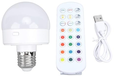 E26 Magnetic Light Bulb Rechargeable Battery Operated Light Bulb with Remote Control Timer Dimmable RGB LED Light Bulb for Bedroom