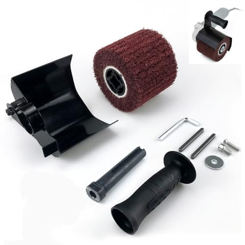 Poliermaschinen Aufsatz, Polieren Poliermaschine Kit Schleifrolle Bürste Poliermaschine Handschleifer Polierer Kit Satiniermaschine, M14 Zeichenmaschine Winkelschleifer für Holz, Metall und Edelstahl