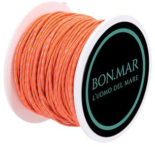 BON.MAR Leine aus Dyneema beschichtet, Sk75, Spule 50 m, orange Einsätze grau, Ø 1,5 mm