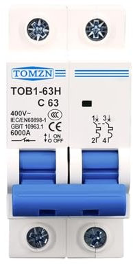 KVEIYIIC Disjoncteur 2P 16A 400V 50HZ/60HZ(25A)