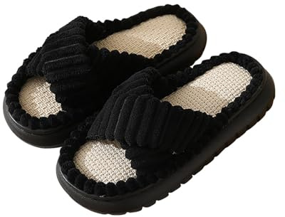 Ciabatte Donna,Ciabatte Spugna di Spugna Aperte con Pelo Rosa Pantofole Chiuse in Cotone Gomma Infradito Alte