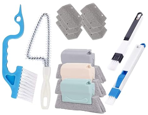 Window Track Cleaning Tools - Window Seal Cleaner Tool,Groove Scrub Handheld Supplies 1 Set for Sill Shutter Dining Shower Bathroom Kitchen Car Vents Household Keyboard