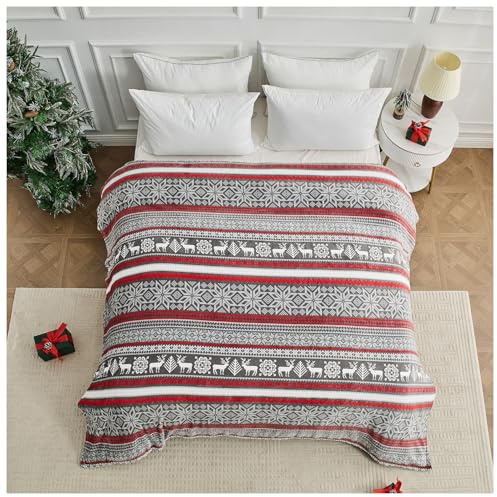 GC GAVENO CAVAILIA Christmas Blanket - Soft Fluffy Throw Polyester Sherpa Fleece Blankets For Bed, Sofa, and Couch - Warm large Throws (170x230 Cm) - Xmas Blanket for Adults