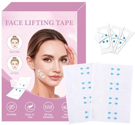 120 Stück Face Lifting Tape, Unsichtbares Gesichtstape zur Hautstraffung, Wasserdicht Anti-Falten Tape Gesicht, Gesichtstape Gegen Falten Glätten, V-line, Lifting für Damen