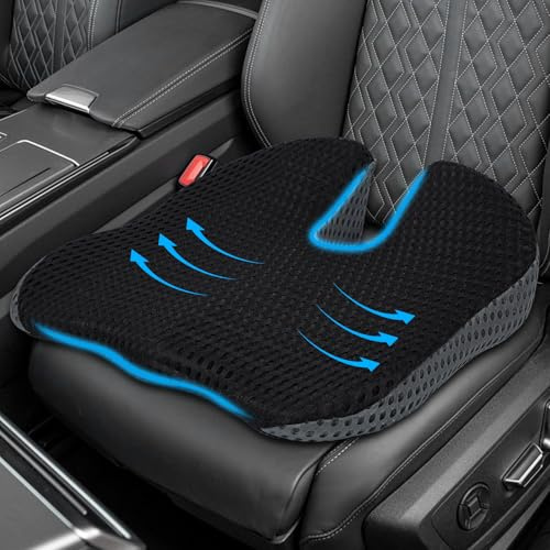 Vexnaro Keilkissen Auto Memory, U-Form-Design zur Sitzerhöhung & Haltungssupport, rutschfeste Unterseite, Weich, Rücken und Ischiasschmerzen, Geeignet für die Meisten Pkw, LKW, SUVs, Transporter