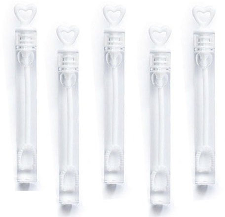 96x Seifenblasen Röhrchen Weiß mit Herz Wedding Bubbles Hochzeit Mitbringsel Dekoration