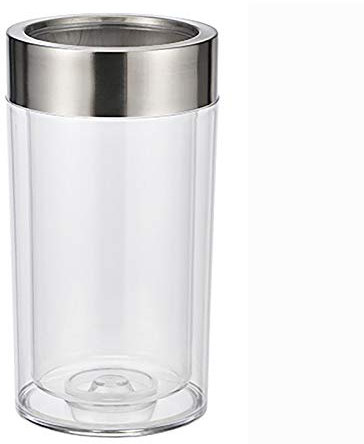 Haushalt International Weinkühler Flaschenkühler aus Kunststoff doppelwandig Höhe 23cm Edelstahlring
