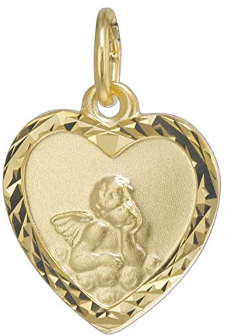 trendor Schutzengel Anhänger Gold 585 liebevoller Goldanhänger für Mädchen oder Jungen, Engelanhänger für Kids, toller Goldschmuck, Geschenkidee, 08620