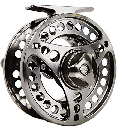 AnglerDream EX-ALC Fliegenrolle 9/10 WT CNC-gefräste Aluminium-Fliegenrolle Silber/Gunsmoke