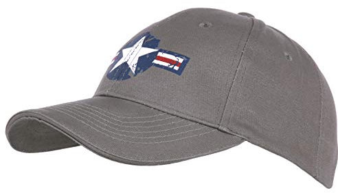 Ferromil Baseball Cap Airforce US Army Bomber USAAF Kokarde Vintage (Grau)