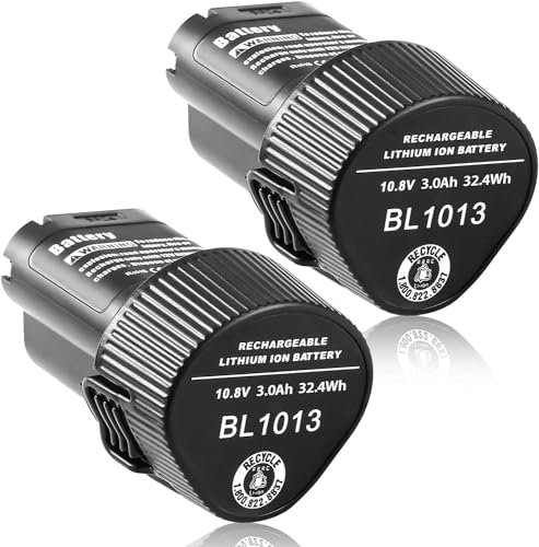 Topbatt 2Pièces BL1013 10.8V 3.0Ah Batterie de Remplacement pour Makita BL1014 194550-6 194551-4 LCT203W CL100DW DF330D ML100W TD090D Perceuse sans Fil Outils électroportatifs