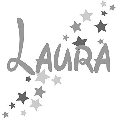 Türaufkleber mit Namen 73064-40cm-tricolore-grau, Sterne, Kinderzimmer Jungen, Kinderaufkleber, Namensaufkleber, Wandtattoo