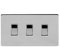 Soho Lighting Polished Chrome 3 Gang Light Switch Double Plate Wht Ins Screwless