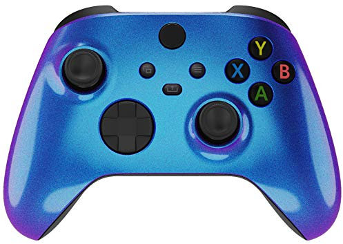 eXtremeRate Cover Custodia per Xbox Series X S Controller,Scocca Copertura Anteriore Shell DIY Ricambio per Xbox Series S X Joystick Model 1914-Camaleonte Viola Blu