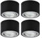 KYOTECH Focos LED Techo Orientables Pack de 4 - Plafón Superficie Con Bombilla 5W, Módulo LED Blanco Cálido 3000K, 400LM, Ronda Negro Cepillado Para Interior