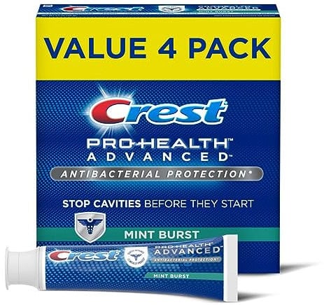 Crest Pro-Health Advanced Antibacterial Protection Toothpaste, Mint Burst, 5 Oz (Pack of 4)