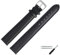 MARBURGER Uhrenarmband 22mm Leder Schwarz Silber Glatt Mit Naht - Montage Set 1012210000120