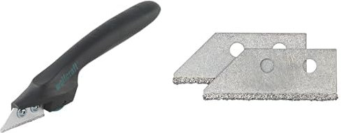 Wolfcraft 5570000 Rascador de juntas para juntas de baldosas (juntas de argamasa) 2-6 mm + 5571000 cuchillas de repuesto para rascadores de juntas ref. n° 5570000