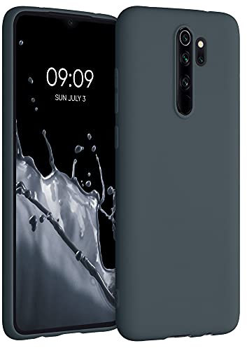 kwmobile Funda para Xiaomi Redmi Note 8 Pro Carcasa - Ultrafina de TPU y Silicona con Bordes elevados anticaídas - Pizarra Oscura