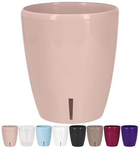 Santino Maceta para Orquídeas Ø 15cm Maceta Autorriego con Sistema de Mecha e Indicador de Nivel de Agua para Interior (Ø 15cm - 2L - Lavanda)