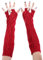 MoreChioce Fingerlose Handschuhe für Frauen, Gestrickte Lange Armstulpen Handschuhe Winterwärmer Handgelenk Fingerlose Handschuhe Pulswärmer mit Spitzenknopf Daumenloch,Rot