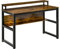 HOMCOM Schreibtisch Computertisch mit Ablage PC Tisch Bürotisch Industriestil Metall Rustikales Braun 120 x 60 x 85 cm