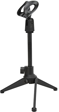 Soporte para Micrófono, Escritorio Portátil de 20,5 a 27 Cm, Ajustable, a Prueba de Golpes, Trípode Desmontable, Mini Soporte de Mesa, Soporte para Micrófono, Soporte para Clip, para Conferencias/TR