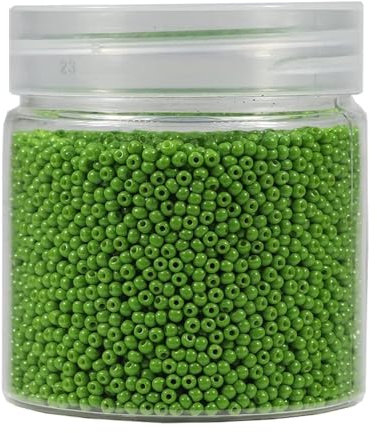 Bala&Fillic 2mm Runde Perlen zum Auffädeln 10000pcs/110 Gramm in Box,12/0 Olivgrün GlasPerlen kleine Rocailles Perlen für Machen Schmuck Ohrring Armbänder Halskette (Olivgrün)