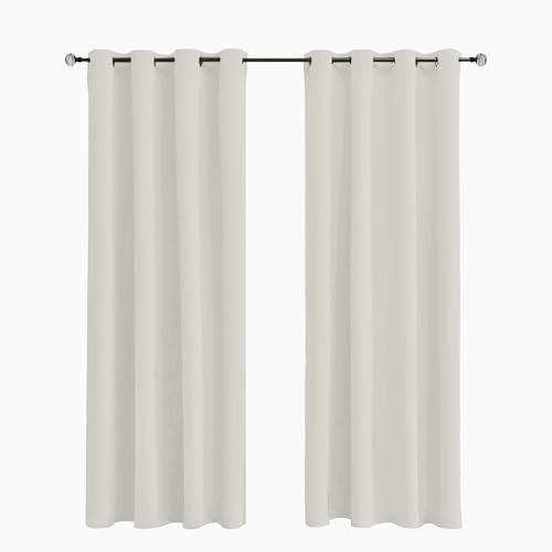 Tenger Home Gardinenschals Verdunkelungsvorhang Gardinen Blickdicht Vorhang Schlafzimmer mit Ösen, 1 Stück (Creme, 100 x 150 cm)