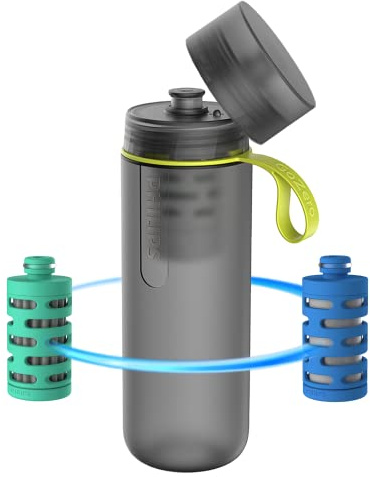 Philips GoZero Active Bottle, Squeeze Hydration Bottle, for Fresh Water Source Filtering