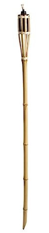 La zappa Torche en bambou avec récipient en métal pour huile à la citronnelle anti-moustiques (120 cm)