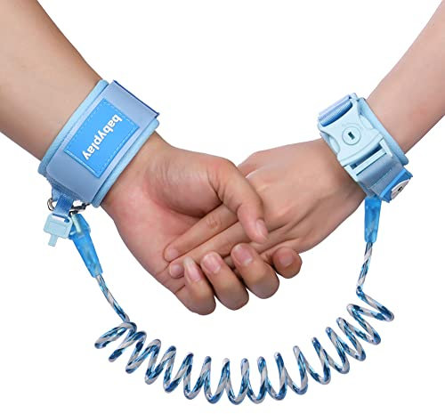 AOMIG Baby Anti-verloren Gürtel, 360 ° Drehbar Anti-Verlorene Handgelenk Gürtel Leine für Kinder, Elastisches Drahtseil Anti verloren Handgelenk Gürtel mit Sicherheitsschloss (Blau)