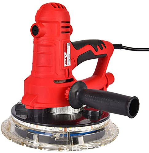 Levigatrice elettrica per cartongesso da 1250 W, levigatrice portatile per cartongesso con 2 strisce LED, levigatrice per cartongesso a velocità variabile 600-2300 giri/min con sacco a vuoto e tubo