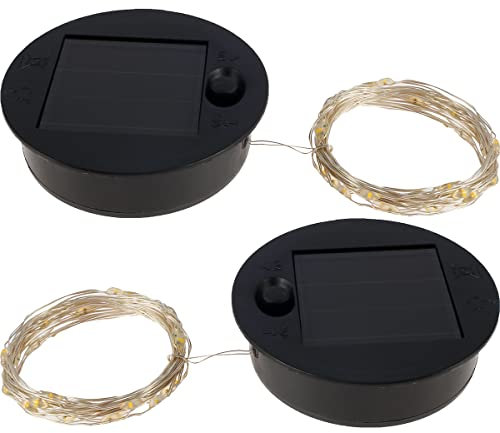 4 piezas de luz solar de repuesto con 30 luces LED de 7 cm, panel de luces de tapa de linterna, pieza de repuesto para decoración de jardín para regadera, luces colgantes al aire libre