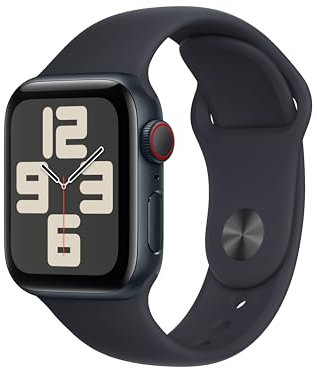 Apple Watch SE (2ª generazione, 2023) GPS + Cellular 40mm Smartwatch con cassa in alluminio color mezzanotte e Cinturino Sport mezzanotte - S/M. Fitness tracker, monitoraggio del sonno.
