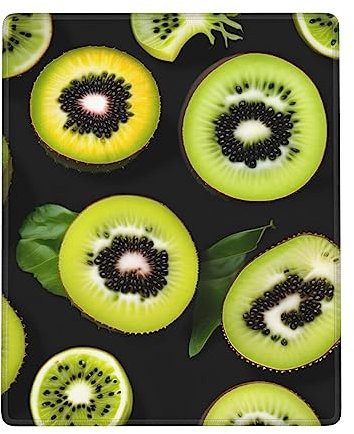 Grünes Kiwi Mauspad, Laptop-Mauspad, mit Nahtkanten, starke Haftung, 9 × 7 Zoll (ca. 22 × 18 cm)