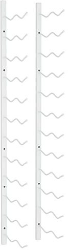 vidaXL Casier à Vin Mural pour 24 Bouteilles Etagère de Stockage Etagère à Boisson Porte-Bouteilles Casier de Stockage de Whisky Blanc Fer