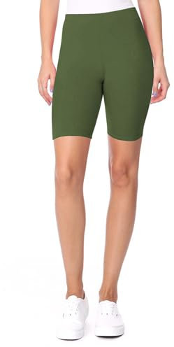 ELF KUCKUCK Kurze Radlerhose Damen, Kurze Leggings Hose Shorts Schwarz Armeegrün (One Size)