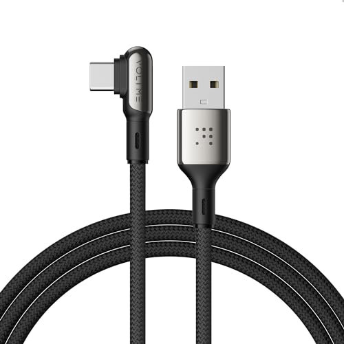 VOLTME Cable USB A Tipo C 60W, Cable USB C Carga Rápida 90 Grados, Cable cargador c 2M, Compatible con PS5, iPhone 15 Pro MAX, Redmi Note 13, Galaxy S24 S23, Pixel 8 7